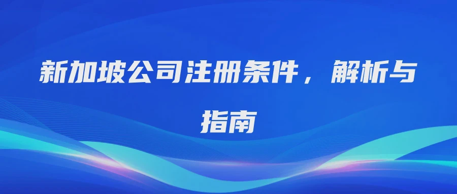 新加坡公司注册条件，解析与指南