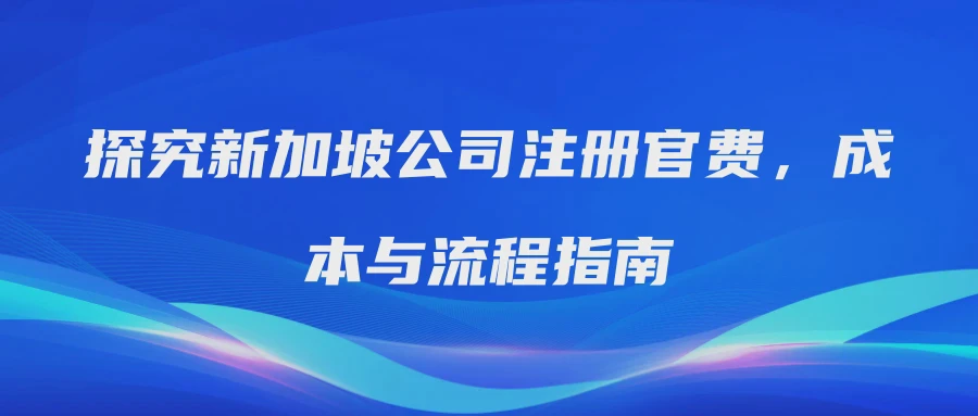 探究新加坡公司注册官费，成本与流程指南
