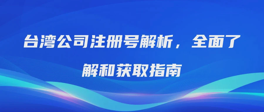 台湾公司注册号解析，全面了解和获取指南