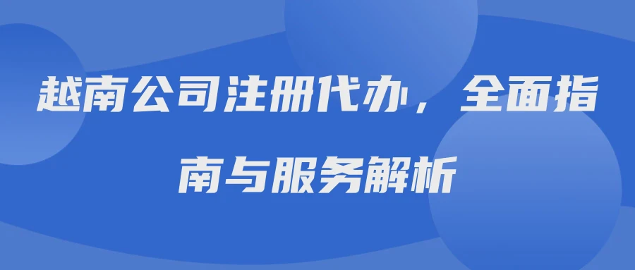 越南公司注册代办，全面指南与服务解析