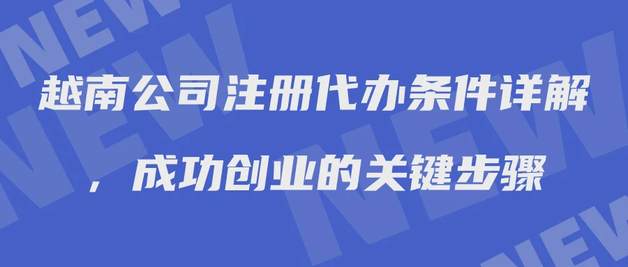越南公司注册代办条件详解，成功创业的关键步骤