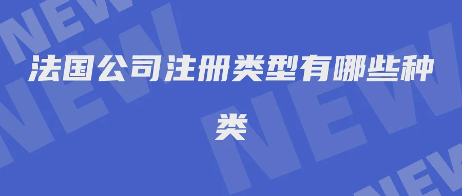 法国公司注册类型有哪些种类