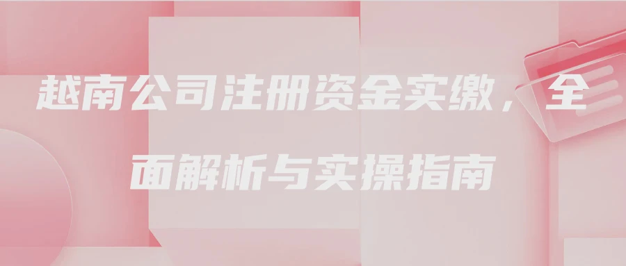 越南公司注册资金实缴，全面解析与实操指南