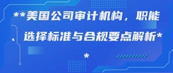 美国公司审计机构，职能、选择标准与合规要点解析
