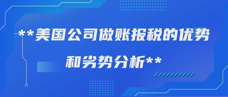 美国公司做账报税的优势和劣势分析
